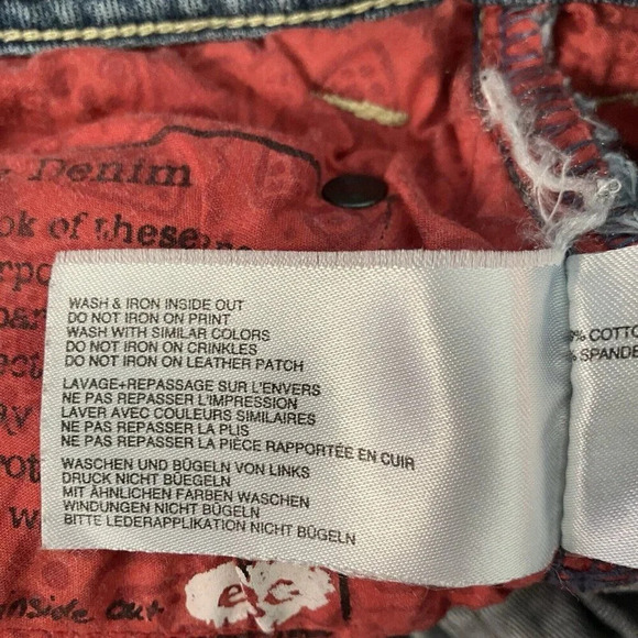 Y2K EDC by Esprit Embroidered Low Rise Jeans 2000s Straight Leg Blue Denim - Picture 6 of 10